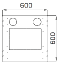 Baie Serv noire 15U 600x600 porte verre 800kg